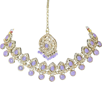 Regalia Radiance: Purple Gemstone Necklace & Earring Set